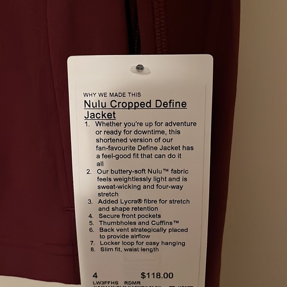 Nulu cropped define jacket red merlot - Picture 2 of 2